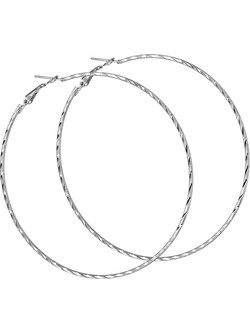 Ghetto Big Circle Σκουλαρίκια Κρίκοι Ασημί