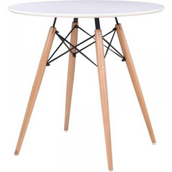 Art Wood Τραπέζι Φ80/h74Cm Άσπρο