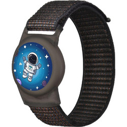Apple AirTag Kids Nylon Wrist Strap Case - with Astronaut and Black Strap