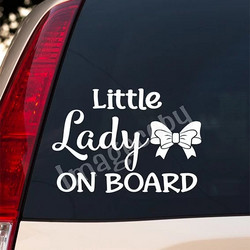 Little lady on board 1 Αυτοκόλλητο αυτοκινήτου