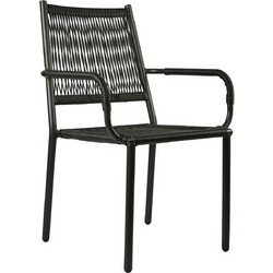 Varossi Zucca Πολυθρόνα Κήπου Rattan Μαύρη 900-259