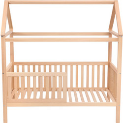 Affetto Ξύλινο Κρεβάτι Montessori Σπιτάκι - Φυσικό Ξύλο | 80x160cm - KMB312