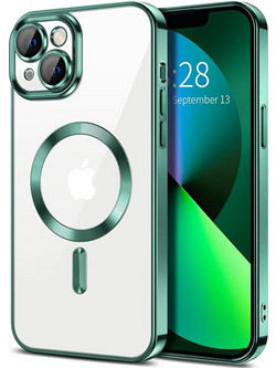 Techsuit Luxury Crystal MagSafe Back Cover Light Green (iPhone 13)