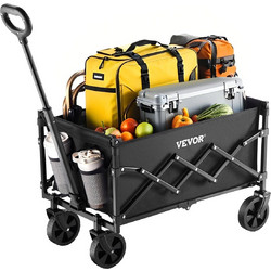 VEVOR Πτυσσόμενα καρότσια βαγονιών 120L & 225LBS Πτυσσόμενο καρότσι κήπου βαρέως τύπου Μαύρο