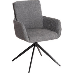 HomeMarkt Πολυθρόνα Περιστρεφόμενη Γκρι HM9942.01