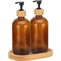 Estia ESTIA ΑΝΤΛΙΕΣ ΣΑΠΟΥΝΙΟΥ BAMBOO ESSENTIALS ΓΥΑΛΙΝΕΣ 500ml ΣΕΤ 3 ΤΕΜ. ΜΕ ΔΙΣΚΟ ΒΑΜΒΟΟ
