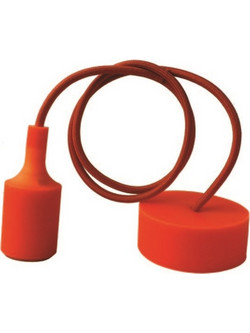Dasher DIY Ανάρτηση Σιλικόνης E27 1m Πορτοκαλί 2x0.75mm2
