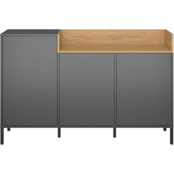 Μπουφές Beril Ανθρακί-Χρυσό Δρυς 155.1x42x98.6