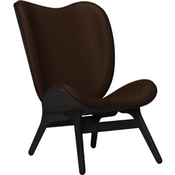 Πολυθρόνα A Conversation Piece Tall Hope Leather 5104C5577-11 73x93x106cm Black Oak Brown