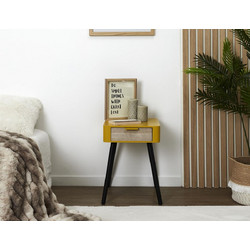 Κομοδίνο Home Deco Factory με διαστάσεις 35x40x48cm - Yellow Mustard HD7337