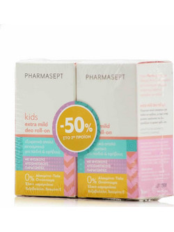 Pharmasept Extra Mild Παιδικό Αποσμητικό Roll On 24h Χωρίς Αλουμίνιο 2x50ml