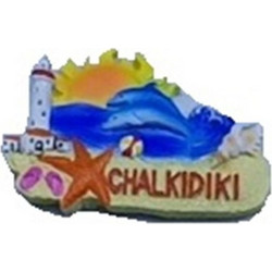 Tουριστικό μαγνητάκι Souvenir - Σετ 12pcs - Resin Magnet - Chalkidiki - 678084
