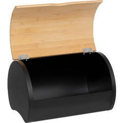 Ψωμιέρα μεταλλική με καπάκι bamboo 5five 203099 - 32x20,5x24 εκ