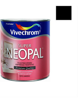 Vivechrom Super Neopal Πλαστικό Χρώμα Εσωτερικού Χώρου Μαύρο 24 0.20lt