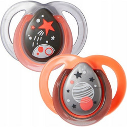 Tommee Tippee Closer To Nature Night Time Ορθοδοντικές Πιπίλες Σιλικόνης Νυκτός 0-6m Γκρι 2τμχ