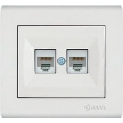 Πρίζα δικτύου RJ45 CAT6 διπλή λευκή Makel Manolya - 41001136