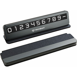 Techsuit - Premium Phone Number Plate Dialcraft (SN1) - Parking Sign, Slim Design, Magnetic Numbers, With Adhesive - Black
