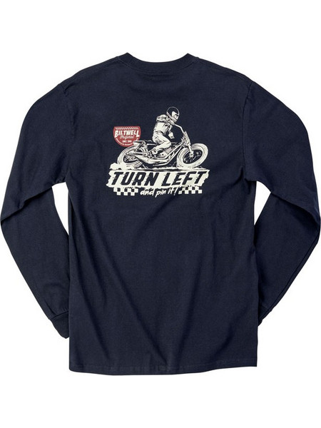 Biltwell Μπλούζα Μακρυμάνικη Left turn μαύρη | Longsleeve t-shirt black