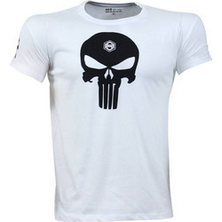 T-SHIRT SKULL Λευκό Με Μαύρο Logo 21038 (H&S)