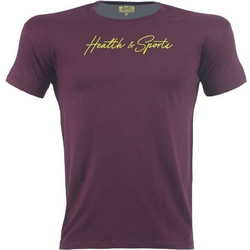 T-SHIRT BASIC Μπορντό Με Κίτρινο Logo 21103 (H&S)