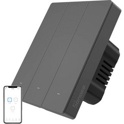 Εξυπνος Επιτοίχιος Διακόπτης Wifi Sonoff M5-3c-80 (3 Καναλιών, Για Πλαίσιο, Γραφίτης)