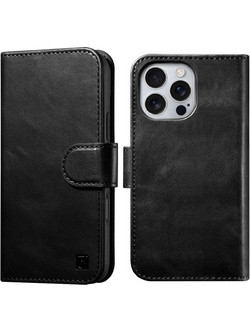 iCarer Detachable 2 in 1 Leather Magsafe Θήκη Πορτοφόλι Black (iPhone 16 Pro Max)