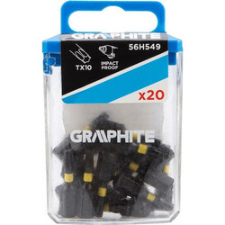 Σετ Μυτών Κρούσης Torx Graphite 56H549 TX10x25mm x1/4" Σετ 20τμχ