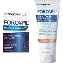 Forcapil Arkopharma Fortifying Σετ Σαμπουάν & Συμπλήρωμα Διατροφής κατά της Τριχόπτωσης 200ml + 60 Κάψουλες