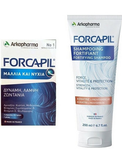 Forcapil Arkopharma Fortifying Σετ Σαμπουάν & Συμπλήρωμα Διατροφής κατά της Τριχόπτωσης 200ml + 60 Κάψουλες
