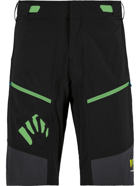 Ανδρική βερμούδα Karpos Rapid Baggy Shorts Black/Dark Grey/Green Fluo