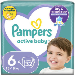 Pampers Active Baby Πάνες No6 13-18kg 32τμχ