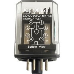 Βιομηχανικό Ρελέ Λυχνίας JQX-10F 12V DC - 8 Ακροδεκτών - 10A DPDT