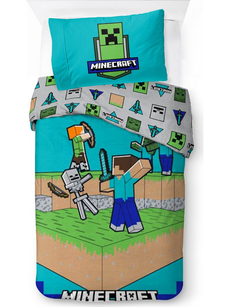 Bed Linen - Adult Size 140 x 200 cm - Minecraft The fight is on (1029658)