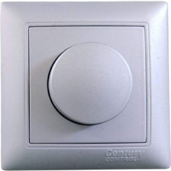 Dimmer - ροοστάτης ασημί χωνευτός Century Control VAL-55, για όλα τα φορτία, 60-600W - 10.003.15.10.09