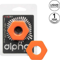 CalExotics Alpha Prolong Sexagon Ring Ελαστικό Δαχτυλίδι Πέους Σιλικόνης 2cm Πορτοκαλί