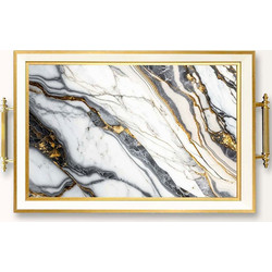 Δίσκος Σερβιρίσματος 244KNG1849 50x29x3,5cm Multi-White Aberto Design Γυαλί
