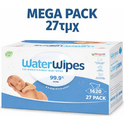 WaterWipes Μωρομάντηλα με Νερό Χωρίς Οινόπνευμα Άρωμα & Parabens 12x60τμχ