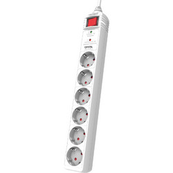 Crystal Audio CP6 Λευκό Πολύπριζο Προστασίας Schuko 6 Θέσεων 1300j/70db (381023)