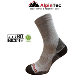 AlpinTec Κάλτσες Bamboo Trekking Γκρί-Καφέ 40-43