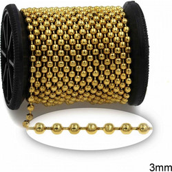 Αλυσίδα Μπρούτζινη Μπιλάκι 3mm 224103533 Μπρουτζινο 1ΜΕΤΡΟ