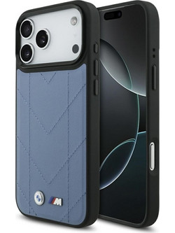 BMW Case M Quilted Logo MagSafe for iPhone 17 Pro Max blue - (BMHMP17X25PSECHB)