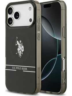 U.S. Polo Assn. DH and Bottom Stripe Logo MagSafe Θήκη Black (iPhone 17 Pro Max)