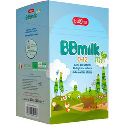 Buona BBmilk Βιολογικό Βρεφικό Γάλα Σκόνη 0m+ Χωρίς Ζάχαρη 2x400gr