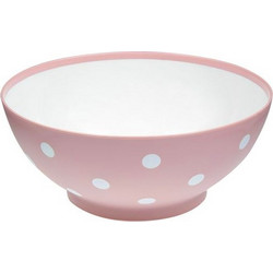 Μπoλ Πλαστικό Λευκό Pink Ματ Πουά 350ml