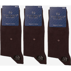 Trendy Ανδρικές Κάλτσες Καφέ 3Pack ORG88