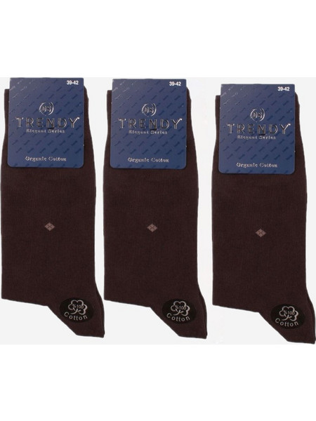 Trendy Ανδρικές Κάλτσες Καφέ 3Pack ORG88