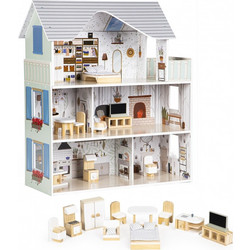 Ecotoys Emma Κουκλόσπιτο με Έπιπλα 8301