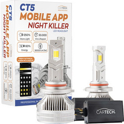 ΛΑΜΠΕΣ LED ΖΕΥΓΟΣ CT5 MOBILE HB3 SHORT 160W WHITE 6500K NIGHT KILLER CARTECH