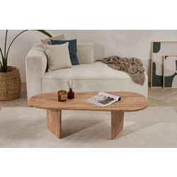 Hanah Home Ovalis Τραπεζάκι Σαλονιού Μ130xΠ65xΥ40cm 838NRD1109