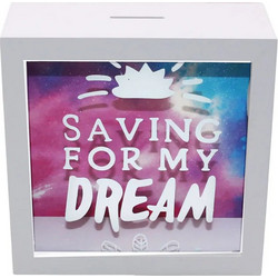 Θεματικός Ξύλινος Κουμπαράς SAVING FOR MY DREAM 16825
